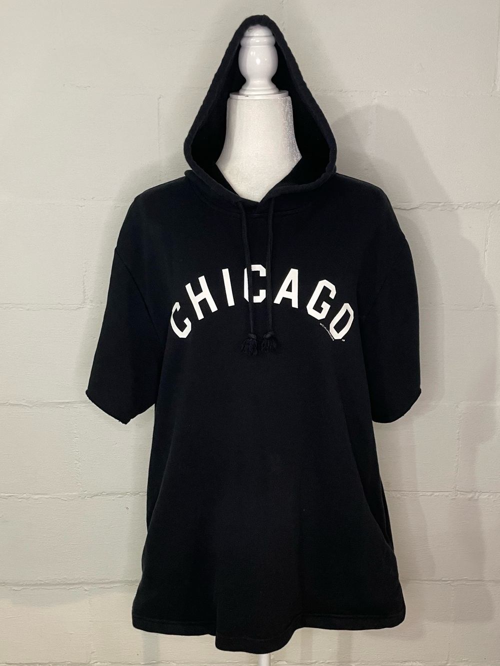 Mitchell & Ness Black Chicago White Sox Hooded Short-Sleeve Sweatshirt